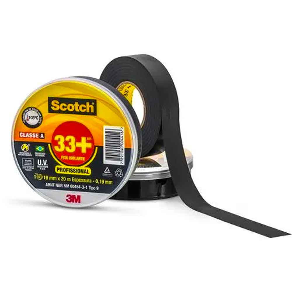 Fita Isolante 3M Scotch 33+ 19mm x 20m – Profissional
