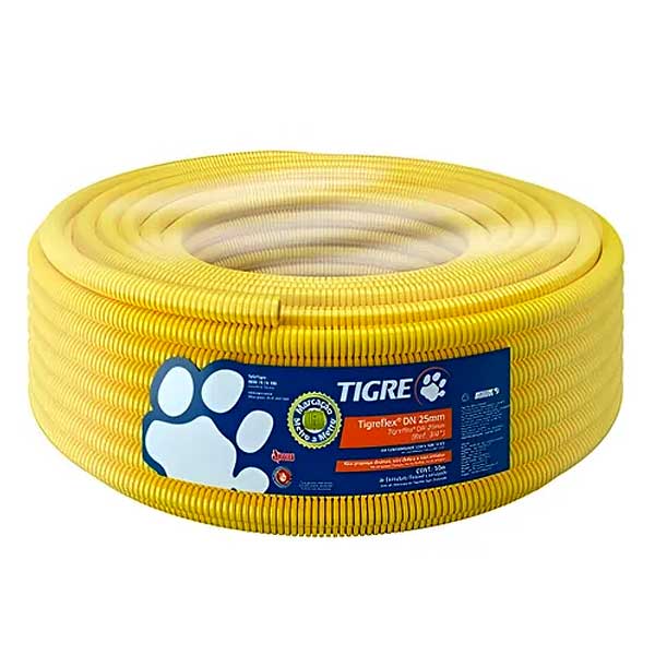 Eletroduto Corrugado 25 mm x 50 m Fortlev – PVC Antichama Amarelo